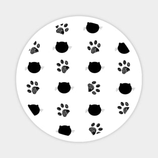 Cat and paw prints Magnet